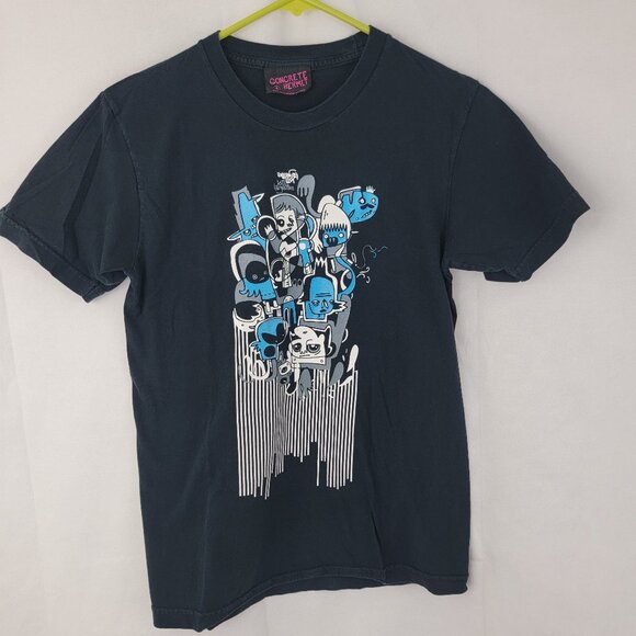 JON BURGERMAN Graphic T Shirt mens SMALL Black Doodle Drawings - Picture 1 of 12